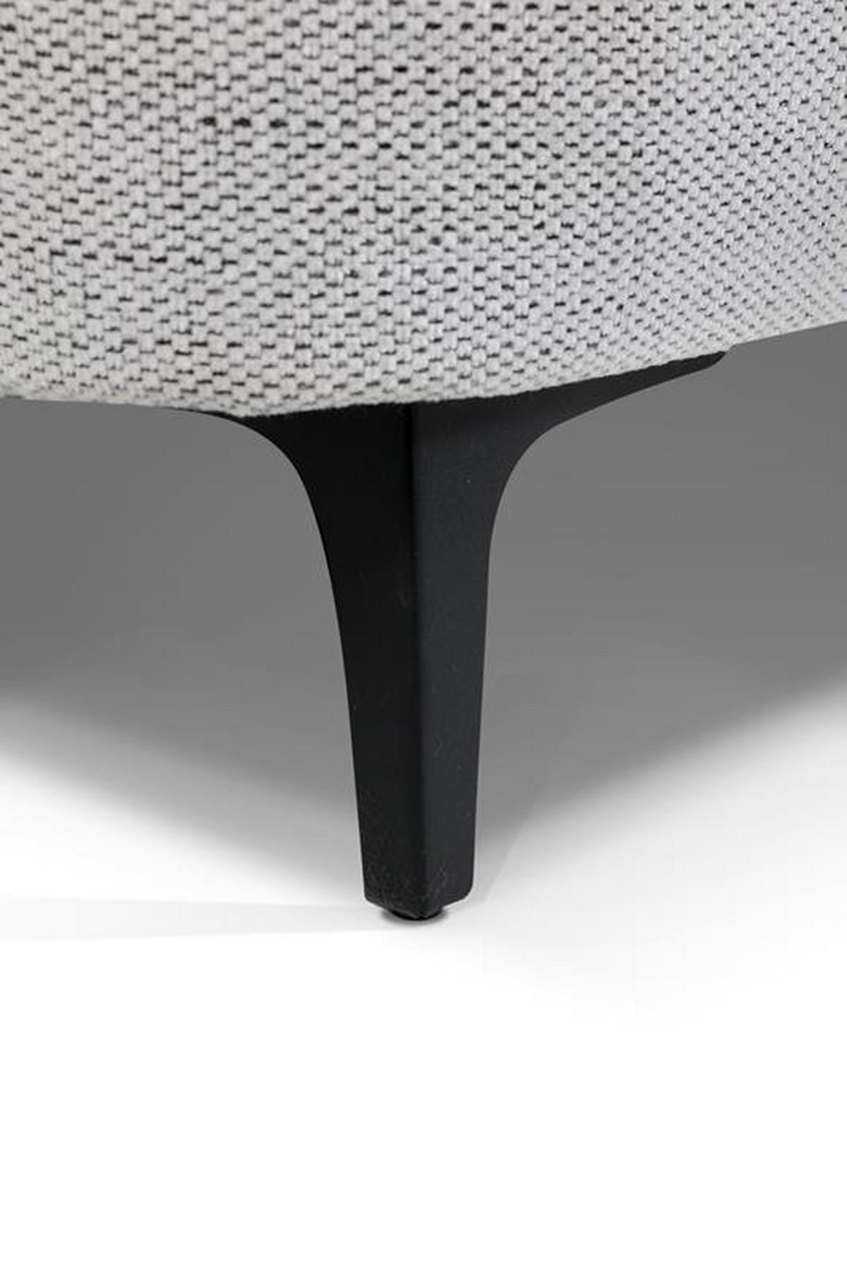 ECKSOFA in Struktur Hellgrau  - Hellgrau/Schwarz, Design, Textil/Metall (247/158cm) - MID.YOU