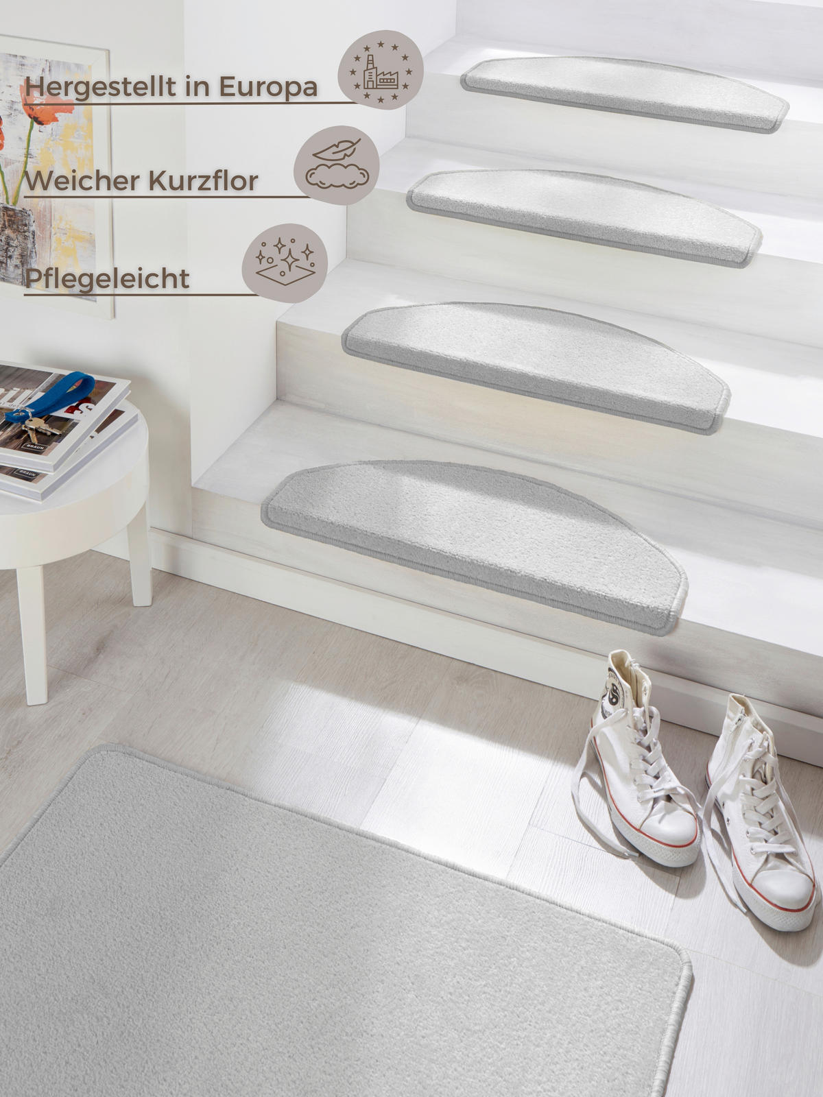 FUßMATTE   Hellgrau  - Hellgrau, Basics, Kunststoff (23/0,7/65cm) - Hanse Home