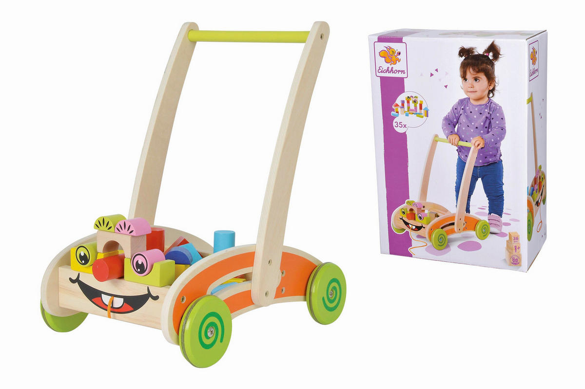 LAUFLERNWAGEN - Multicolor, Basics, Holz (14.50/27.50/39.50cm) - Eichhorn