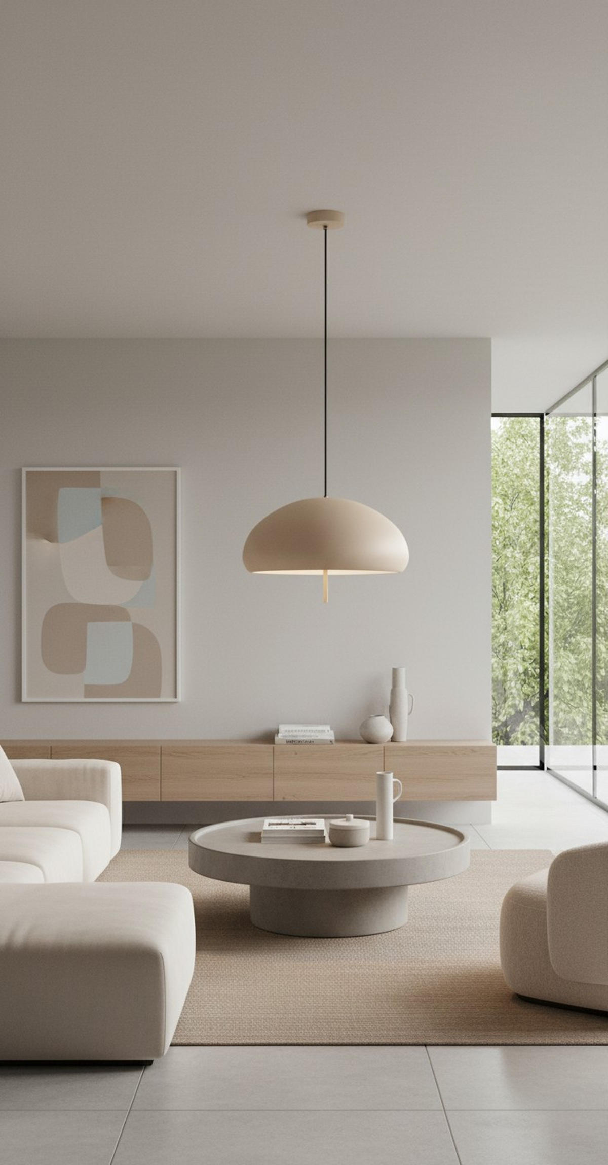 HÄNGELEUCHTE 40/120 cm    - Beige, Design, Kunststoff/Metall (40/120cm) - Collet's Monde