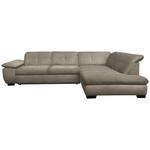 ECKSOFA Beige Flachgewebe  - Beige/Schwarz, Design, Textil/Metall (313/242cm) - Xora