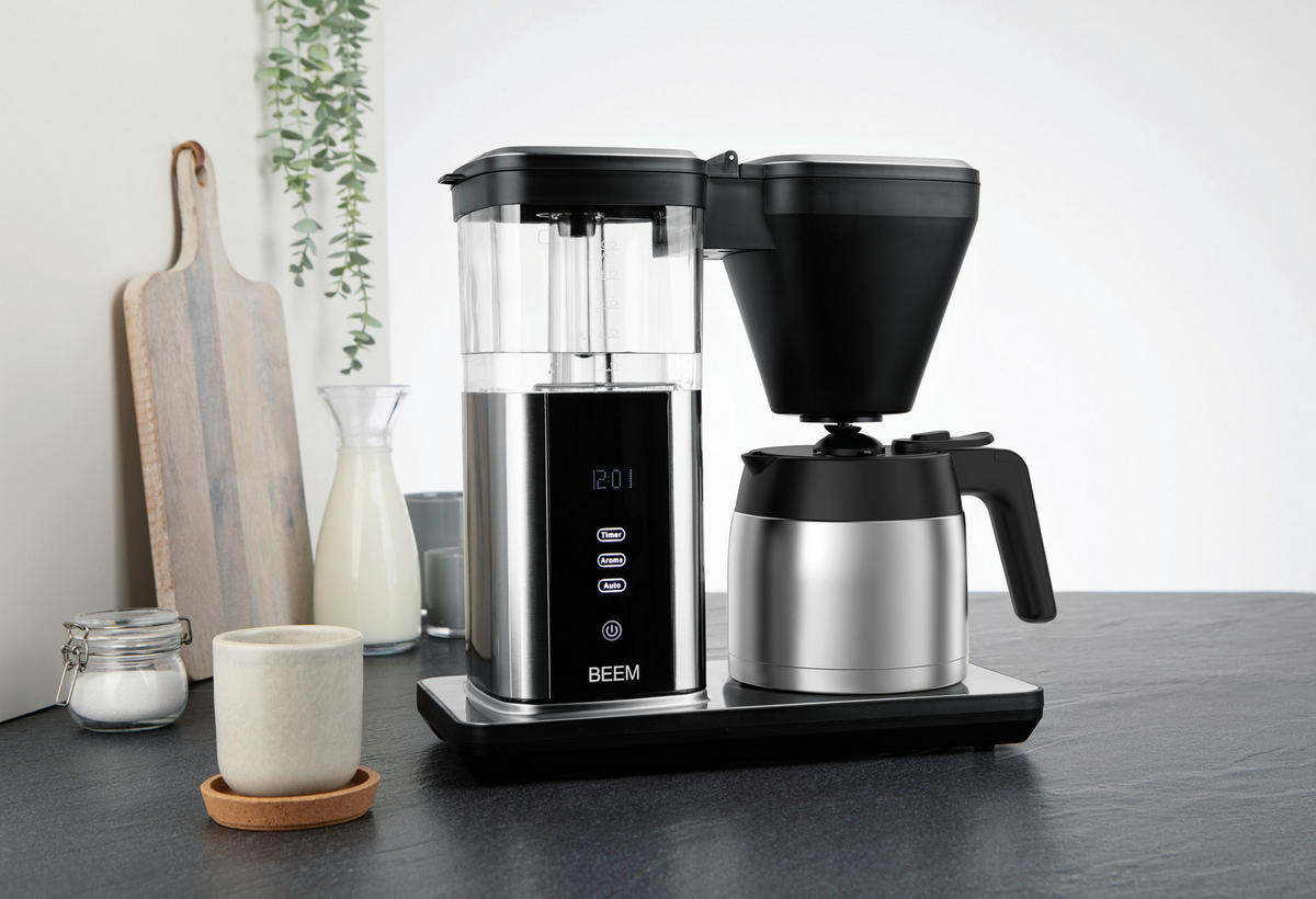 FILTERKAFFEEMASCHINE  - Edelstahlfarben/Schwarz, Trend, Kunststoff/Metall (40/21/40cm) - Beem