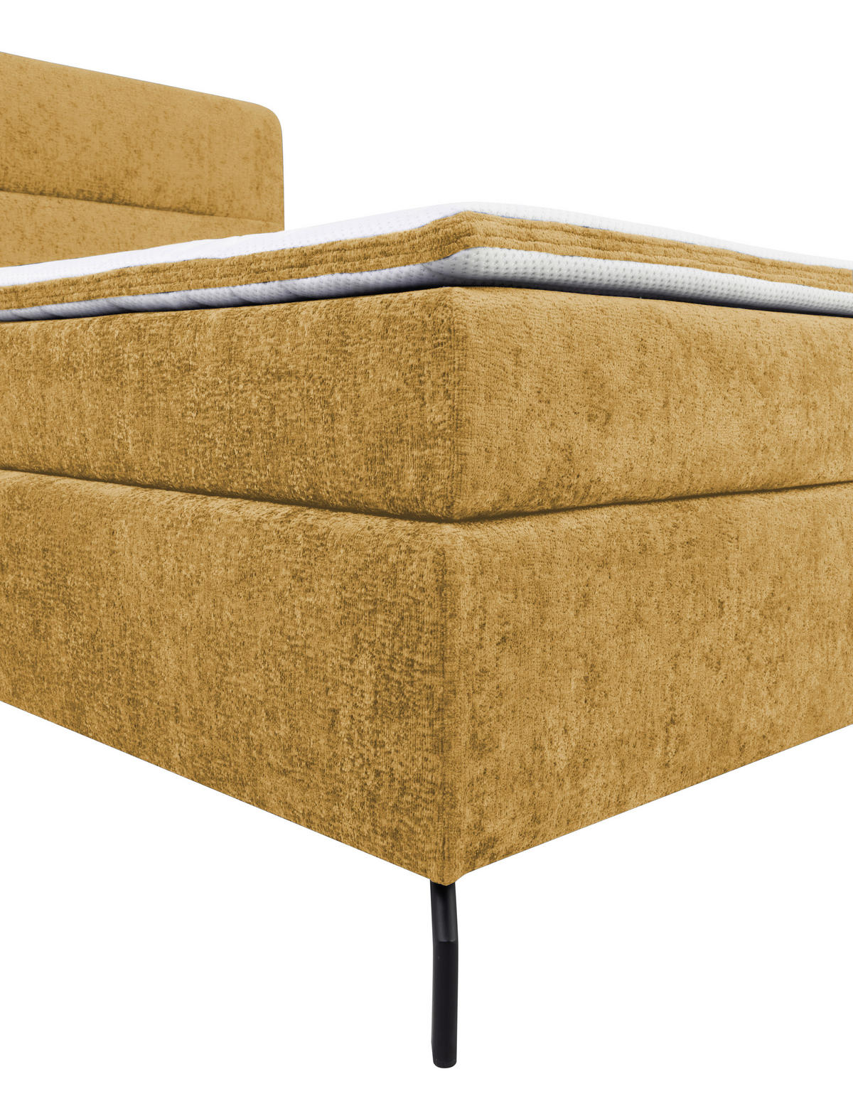 BOXSPRINGBETT 160/200 cm  in Currygelb  - Currygelb/Schwarz, Design, Textil/Metall (160/200cm) - Esposa