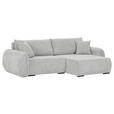 ECKSOFA Grau Flachgewebe Zierkissen, Rückenkissen, Bettkasten, Schlaffunktion, Rücken echt, Liegefläche im Originalstoff  - Schwarz/Grau, KONVENTIONELL, Kunststoff/Textil (250/145cm) - Carryhome