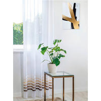 Perdea Confecționată transparent  - alb, Basics, textil (140/245cm)