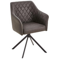 ARMLEHNSTUHL  in Eisen Mikrofaser  - Schwarz/Grau, MODERN, Holz/Textil (60/91/56cm) - Livetastic