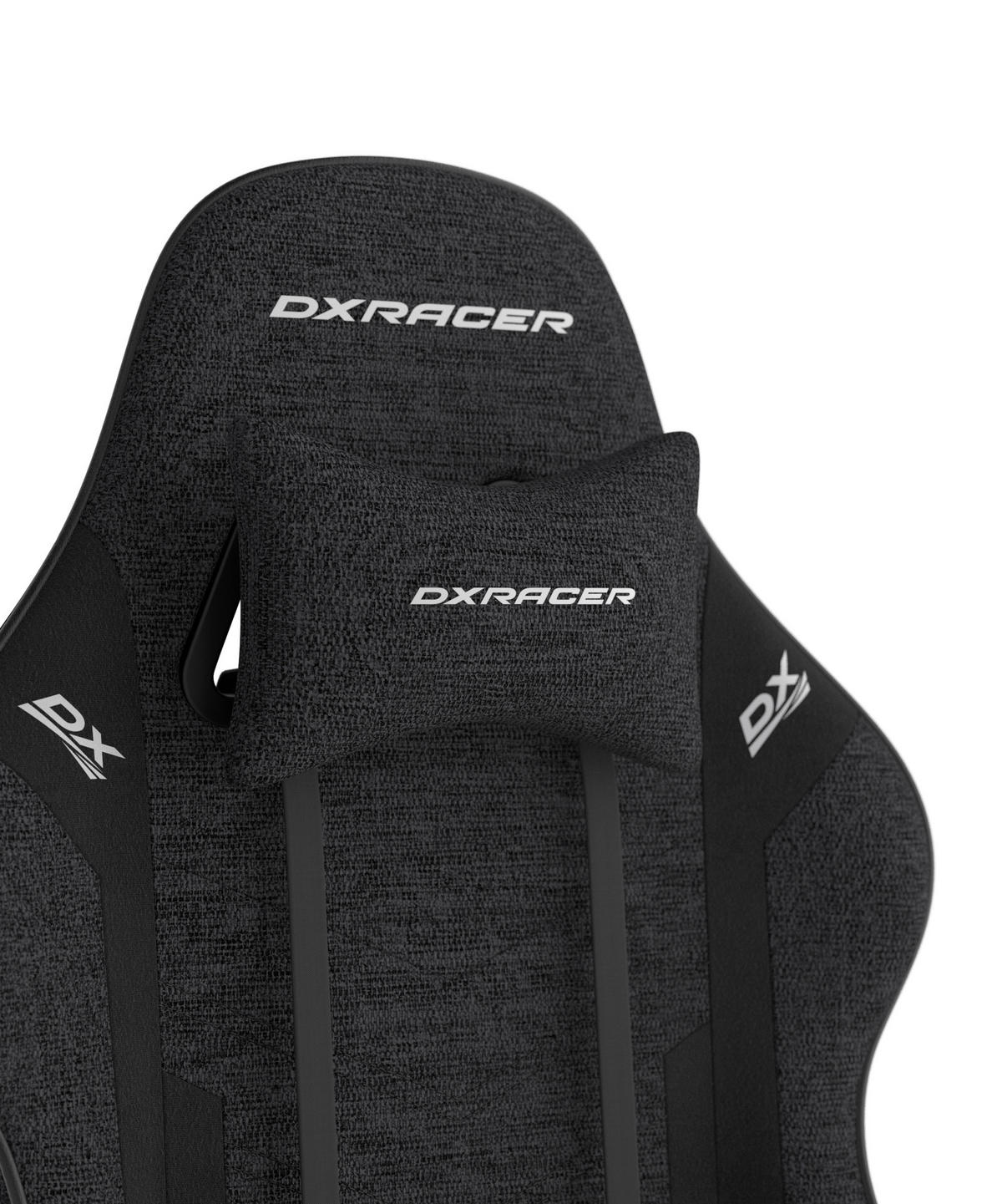 GAMINGSTUHL Schwarz Textil   - Schwarz/Weiß, KONVENTIONELL, Kunststoff/Textil (70/132/70cm) - Dxracer