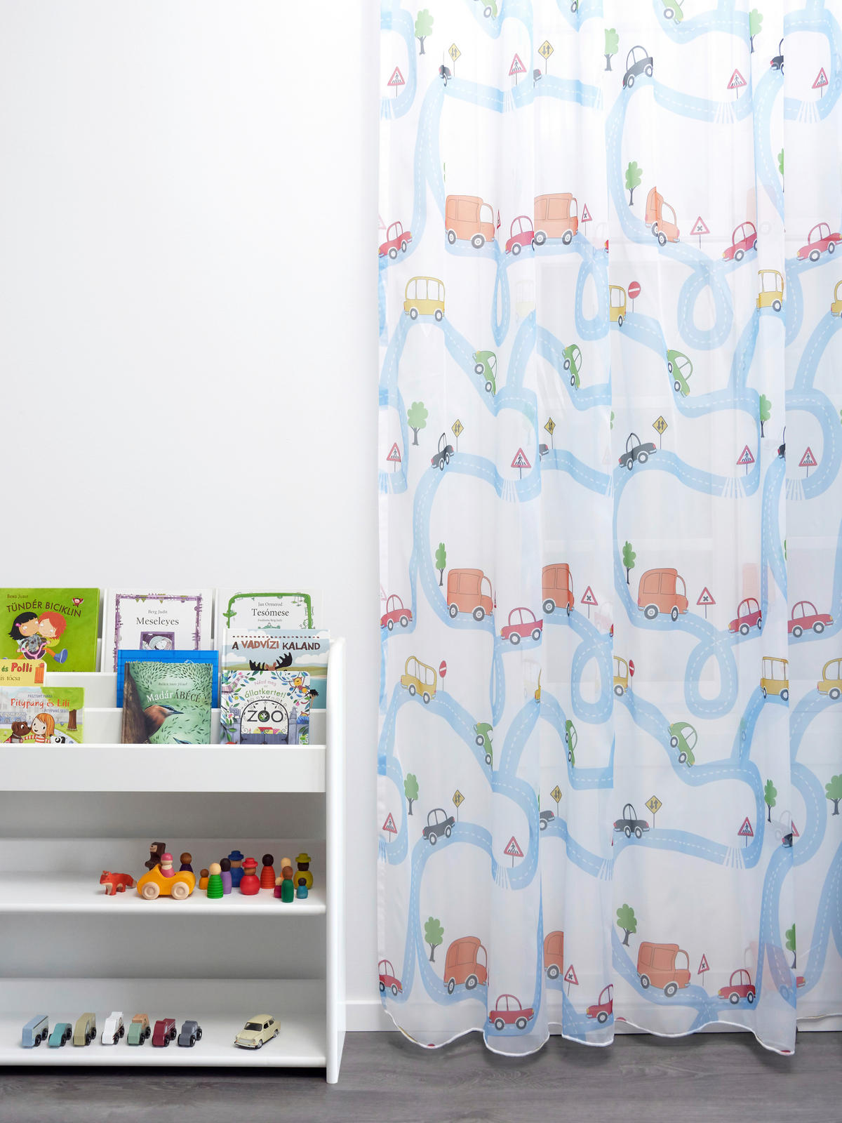 PERDEA  - albastru/alb, Basics, textil (295cm)