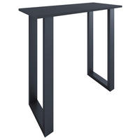 BARTISCH rechteckig Anthrazit, Schwarz  - Anthrazit/Schwarz, KONVENTIONELL, Holzwerkstoff/Metall (110/50/102cm)