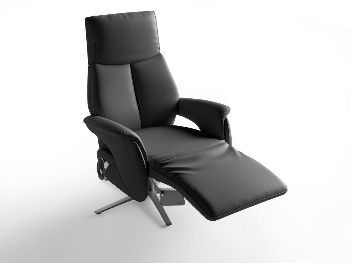 RELAXSESSEL Leder Schwarz  - Schwarz, Basics, Leder/Metall (75/110/85cm) - Sit & More