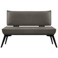 SITZBANK 153/90/65 cm Webstoff Schwarz, Dunkelgrau Buche massiv - Dunkelgrau/Schwarz, Basics, Holz/Textil (153/90/65cm) - Carryhome