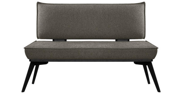 SITZBANK 173/90/65 cm Webstoff Schwarz, Dunkelgrau Buche massiv - Dunkelgrau/Schwarz, Basics, Holz/Textil (173/90/65cm) - Carryhome