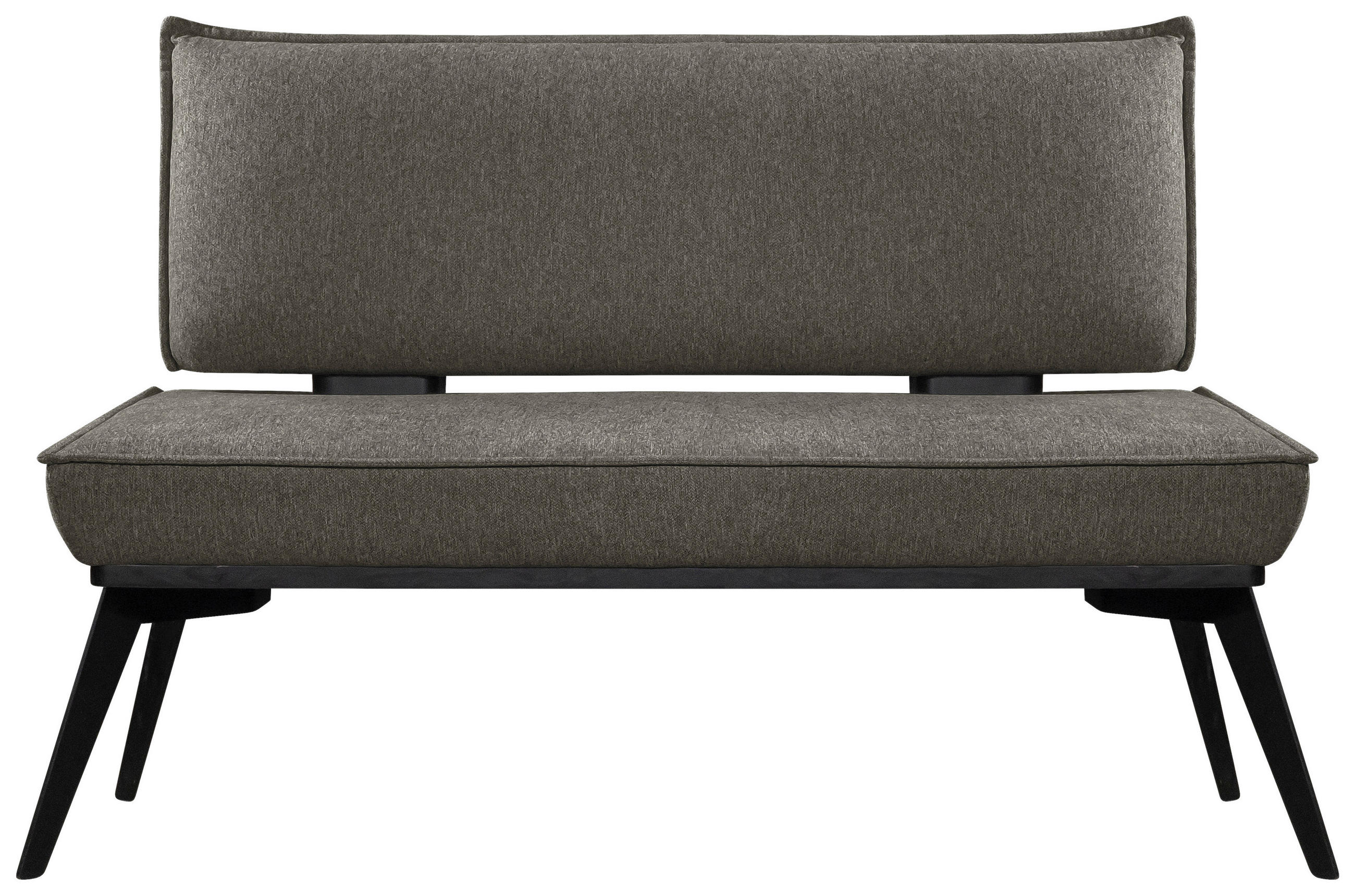 SITZBANK 173/90/65 cm Webstoff Schwarz, Dunkelgrau Buche massiv  - Dunkelgrau/Schwarz, Basics, Holz/Textil (173/90/65cm) - Carryhome