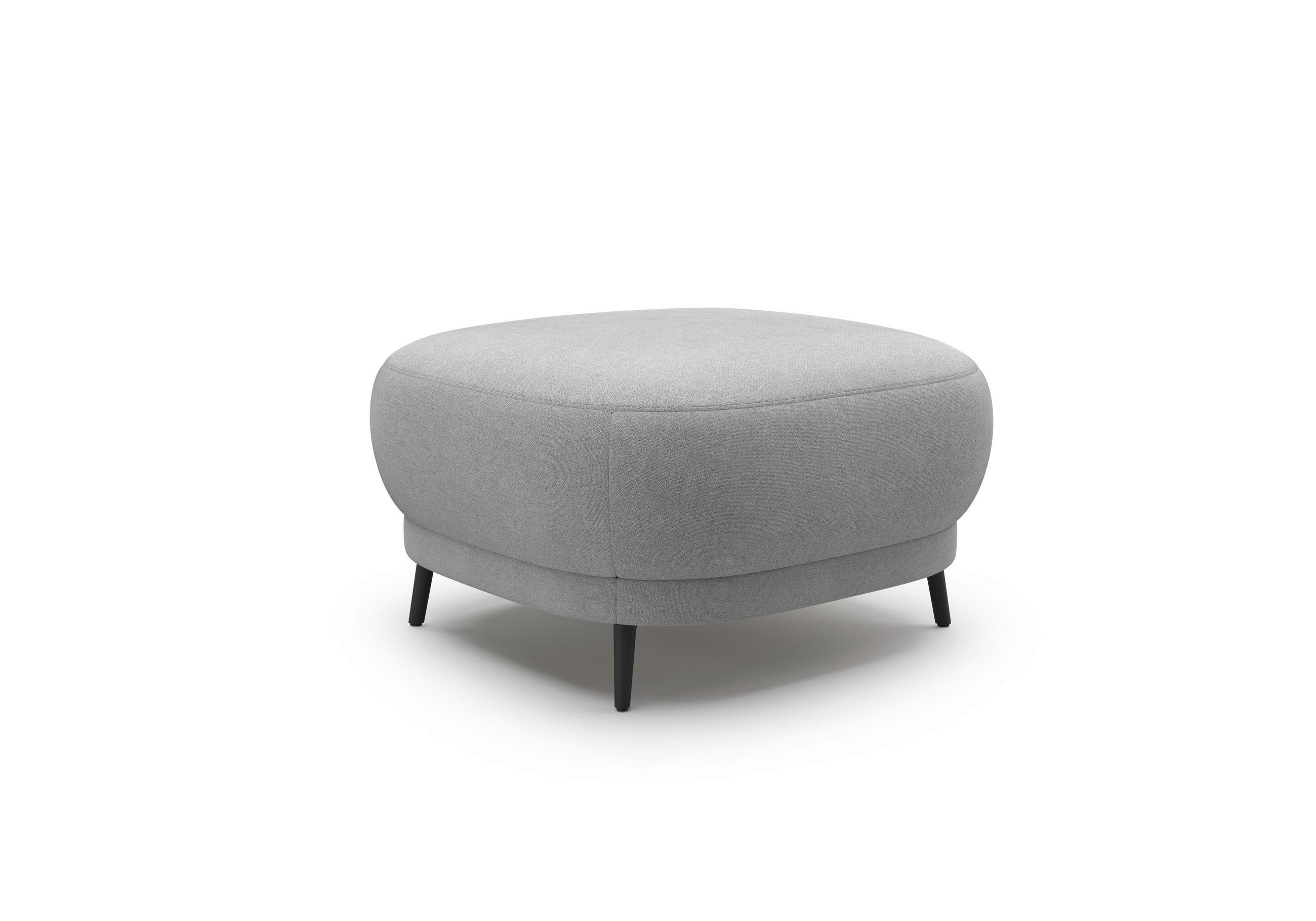 HOCKER in Textil Grau  - Schwarz/Grau, MODERN, Textil/Metall (90/49/90cm) - Sit & More