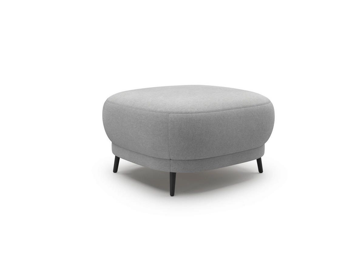 HOCKER in Textil Grau  - Schwarz/Grau, MODERN, Textil/Metall (90/49/90cm) - Sit & More