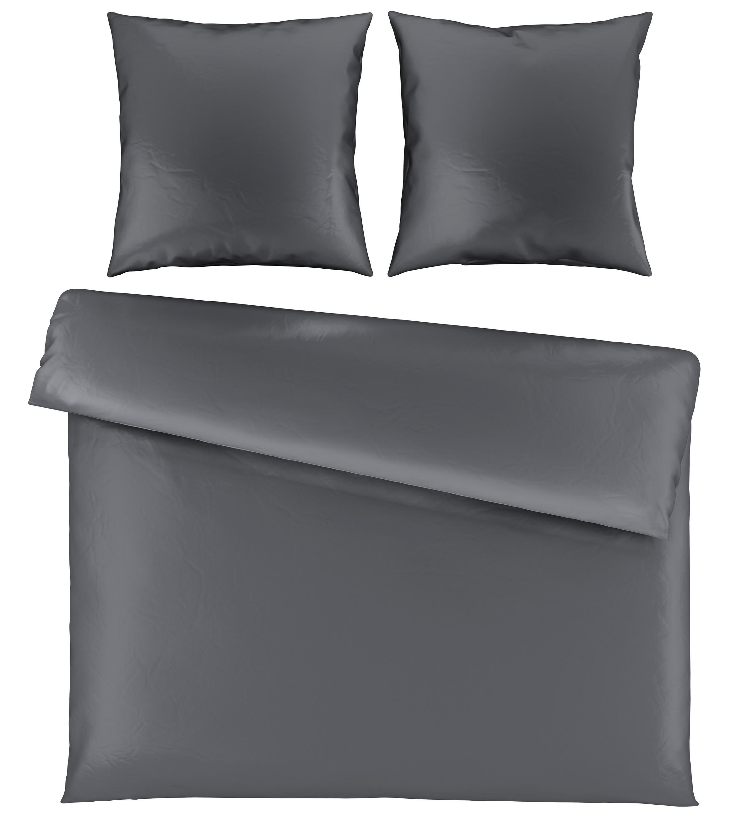 BETTWÄSCHE 200/200 cm Segesta Satin  - Anthrazit, MODERN, Textil (200/200cm) - Novel