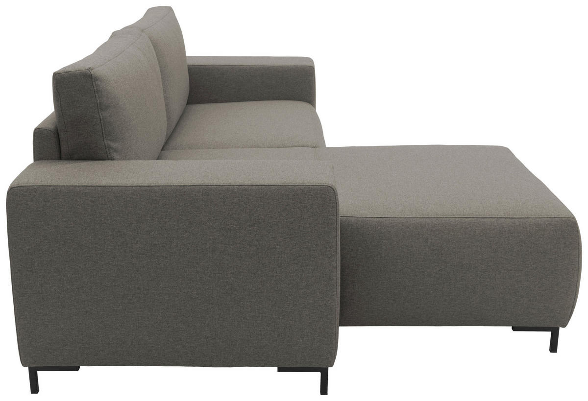 ECKSOFA in Webstoff Grau  242/160 cm  - Schwarz/Grau, Design, Textil/Metall (242/160cm) - LOOKS by W.Joop
