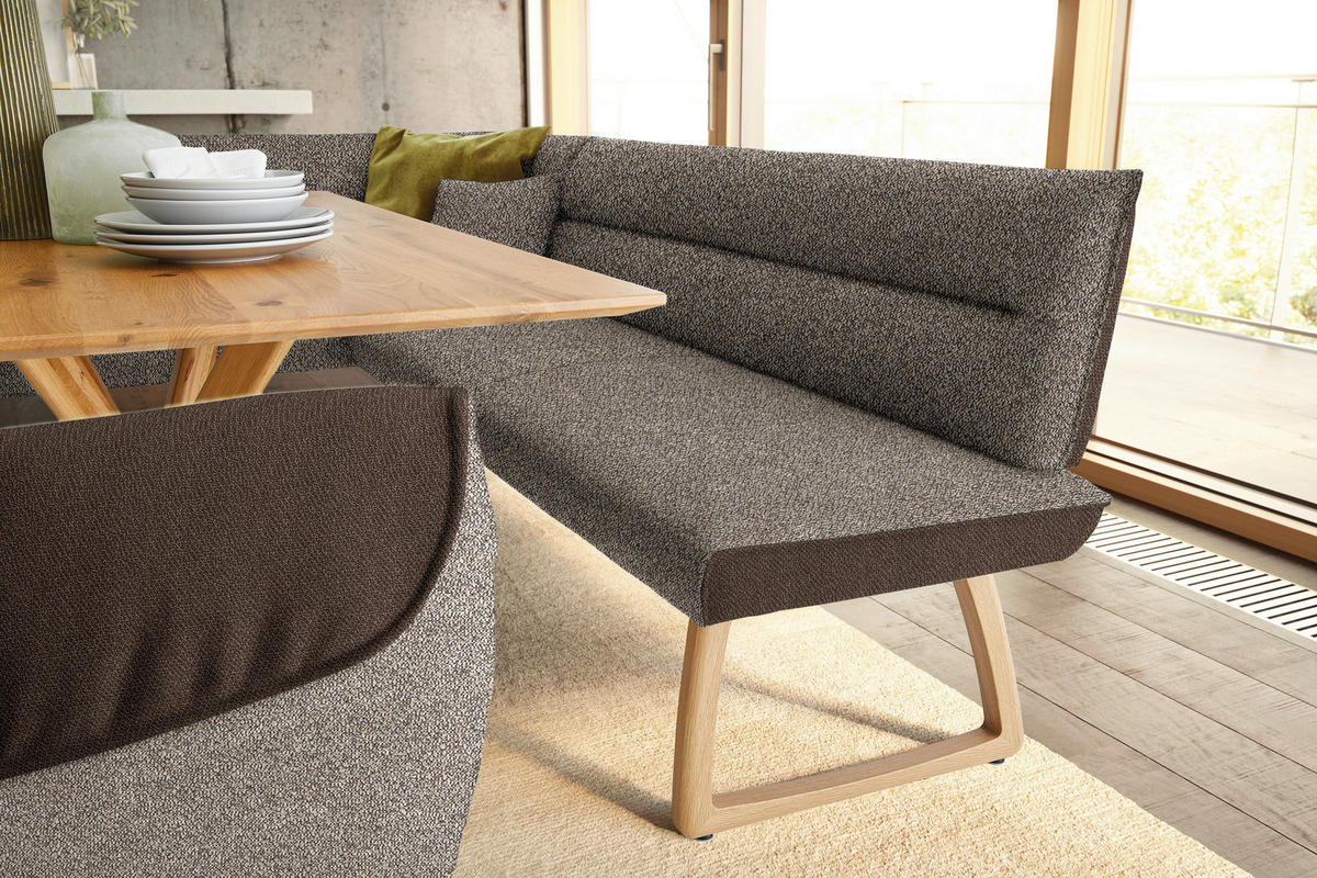 ECKBANK 237/162 cm  in Braun, Hellbraun  - Hellbraun/Eichefarben, Design, Holz/Textil (237/162cm) - Koinor