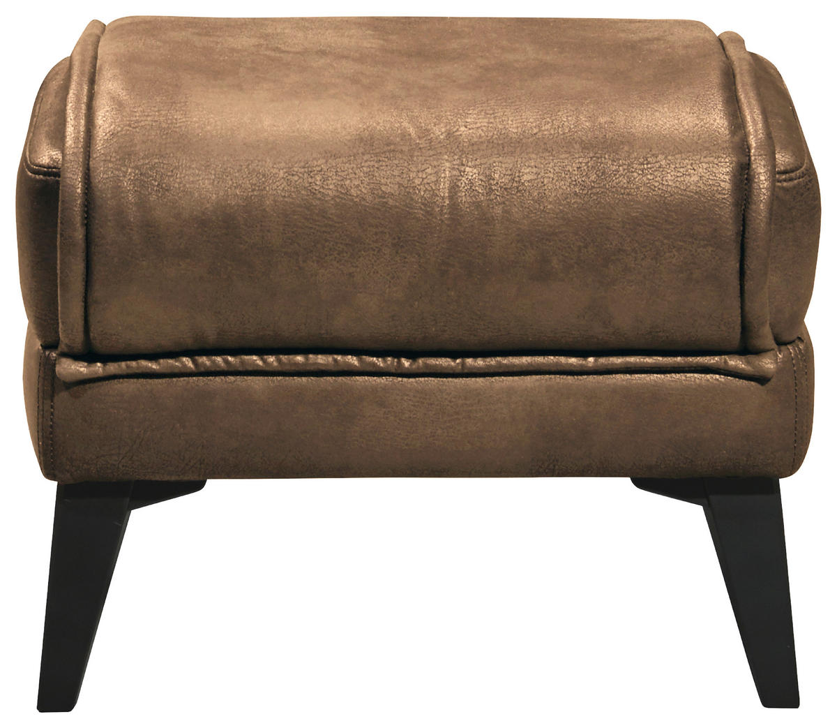 HOCKER Mikrovelours Hellbraun  - Hellbraun/Schwarz, MODERN, Kunststoff/Textil (62/49/43cm) - MID.YOU