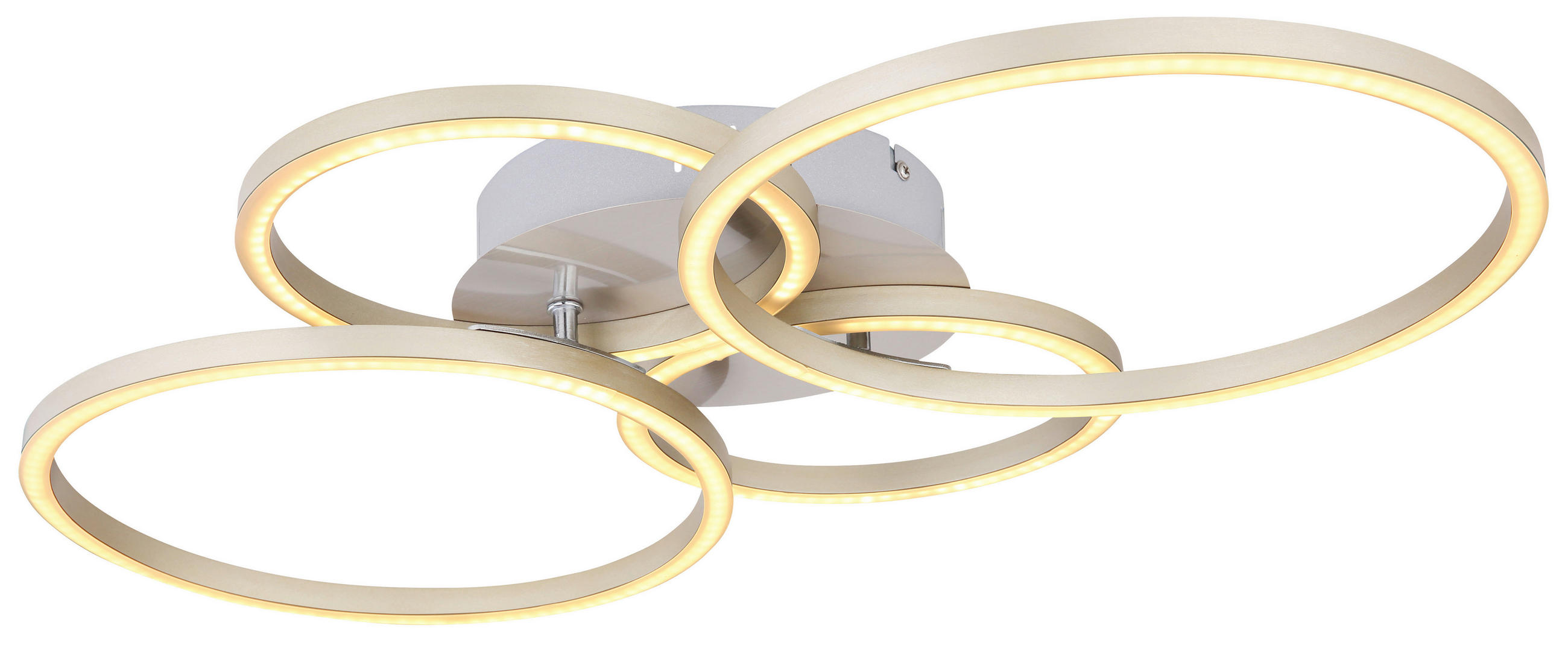 LED-DECKENLEUCHTE 40 W    65,5/40,6/7,5 cm  - Opal/Nickelfarben, Basics, Kunststoff/Metall (65,5/40,6/7,5cm) - Globo