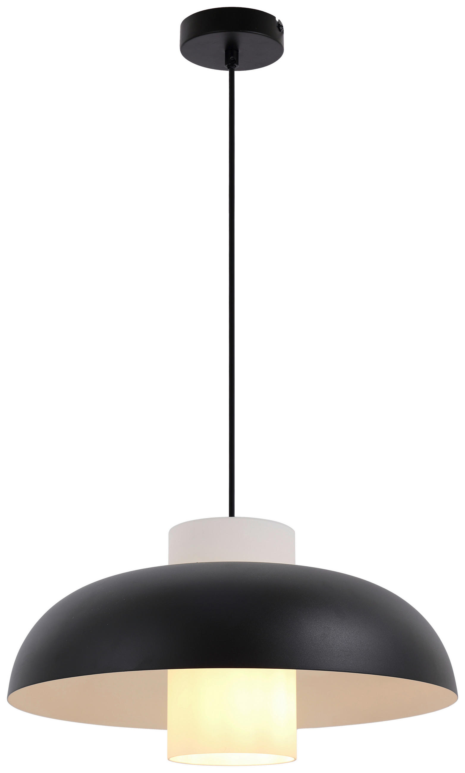 HÄNGELEUCHTE 38/120 cm   - Schwarz/Weiß, Trend, Glas/Metall (38/120cm) - Collet's Monde