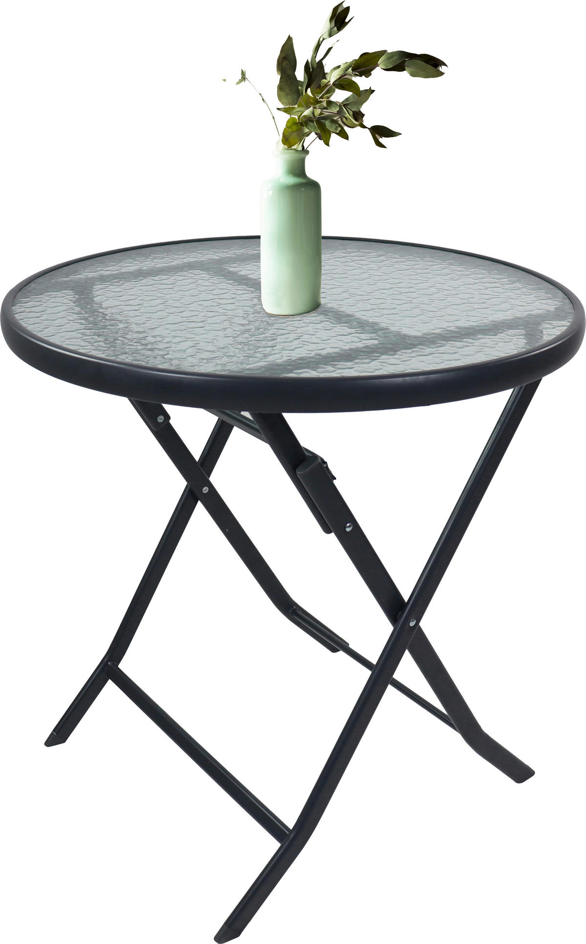 GARTENTISCH Metall, Glas Anthrazit rund  - Anthrazit, Modern, Glas/Metall (70/70cm) - MID.YOU