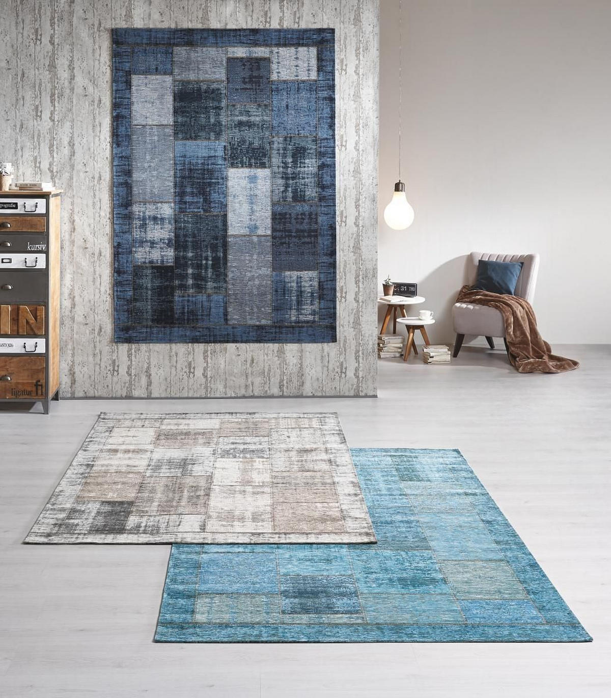 FLACHWEBETEPPICH 60/90 cm Türkis  - Türkis, Trend, Textil (60/90cm) - Novel