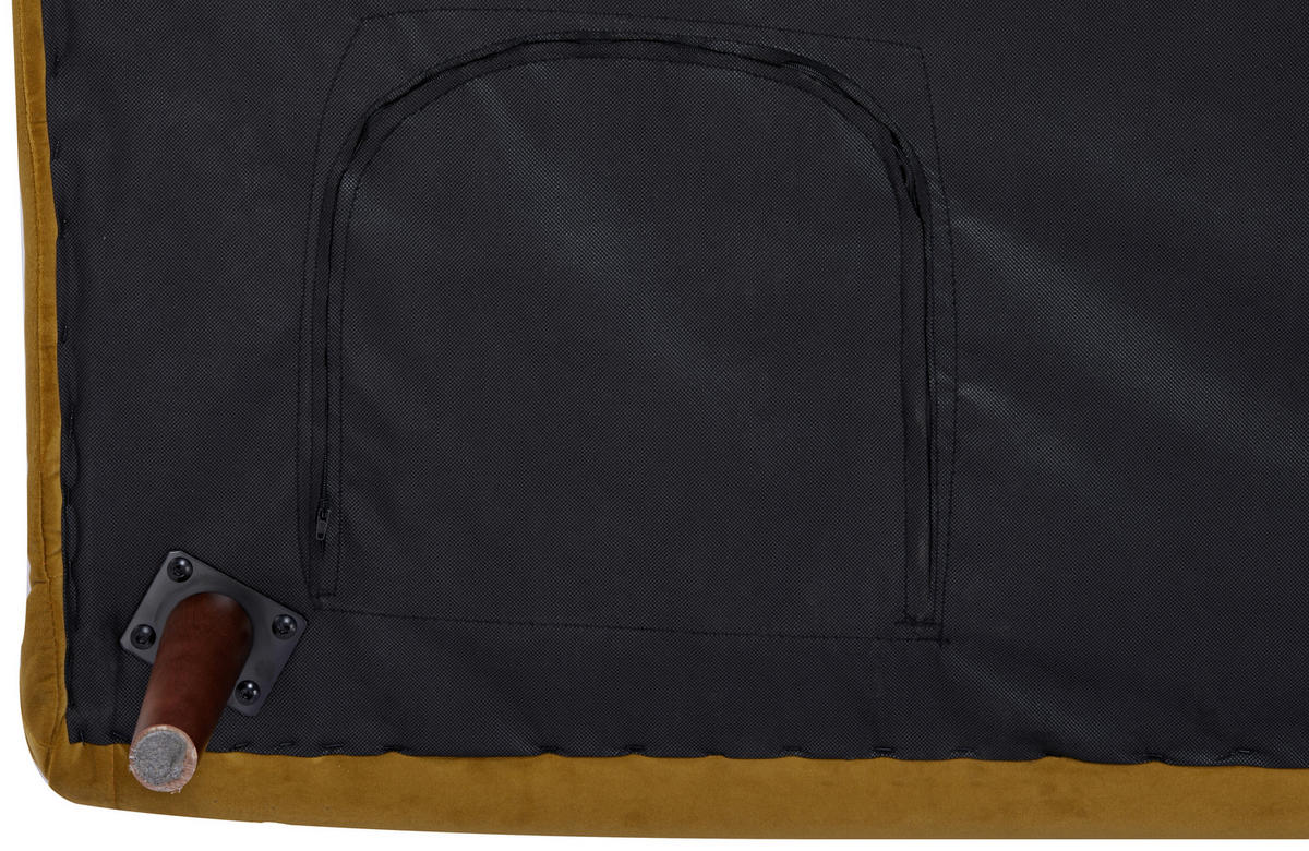 CANAPEA EXTENSIBILĂ textil galben  - galben/culoare lemn mesteacăn, Design, lemn/textil (122/81/88cm) - Livetastic