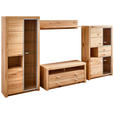 WOHNWAND  in Buchefarben  322/196/50 cm  - Buchefarben/Alufarben, KONVENTIONELL, Glas/Holz (322/196/50cm) - Cantus