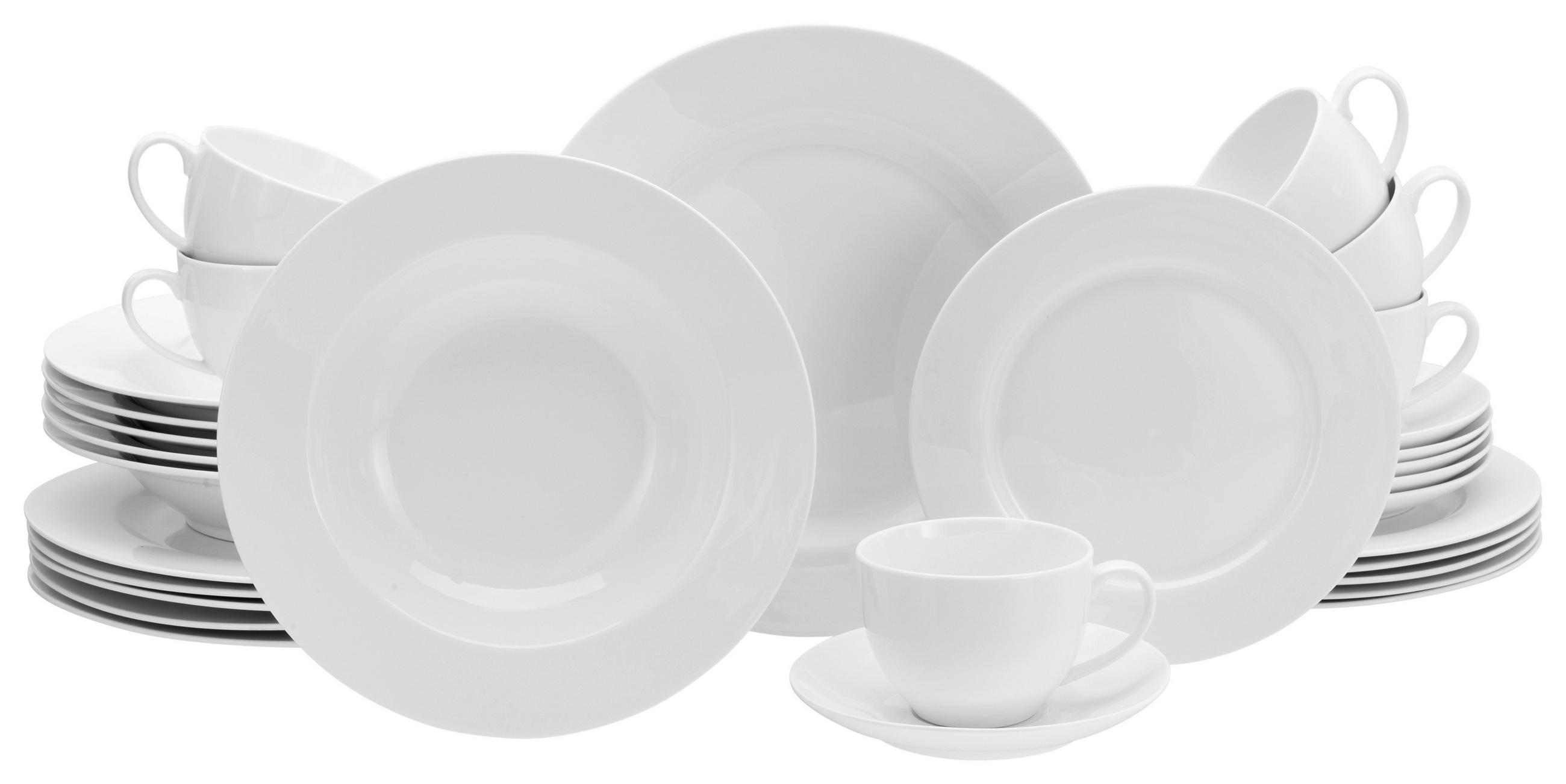 KOMBISERVICE 30-teilig Barcelona  - Weiß, Basics, Keramik - Creatable