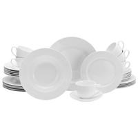 KOMBINOVANÁ SOUPRAVA, 30dílné, porcelán - bílá, Basics, keramika - Creatable