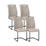 STUHL-SET 4 Stück  in Mikrofaser  - Schwarz/Braun, Design, Textil/Metall (43/97/57cm) - Xora