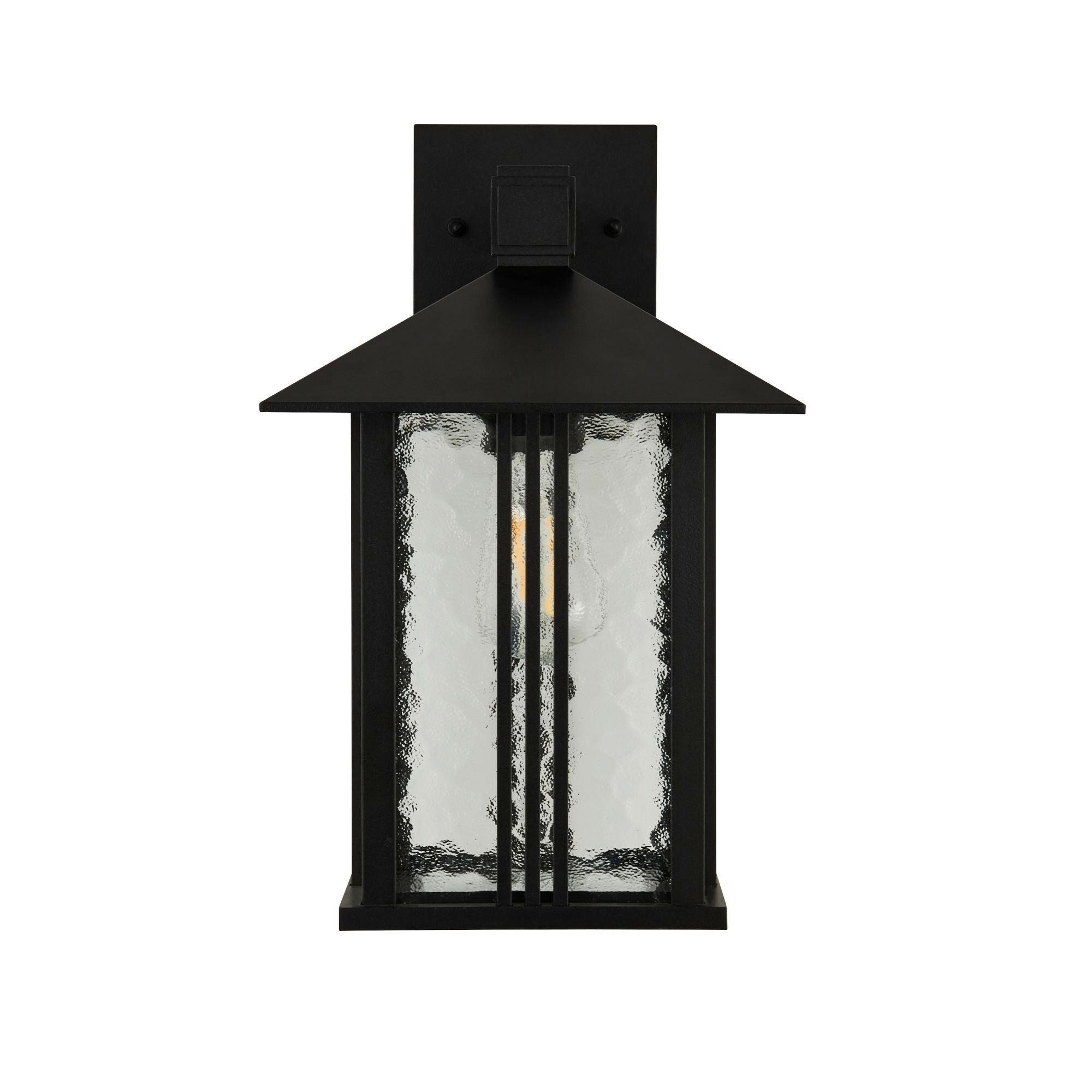 VÄGGLAMPA UTOMHUS - svart/transparent, Basics, metall/glas (23/23/36cm)