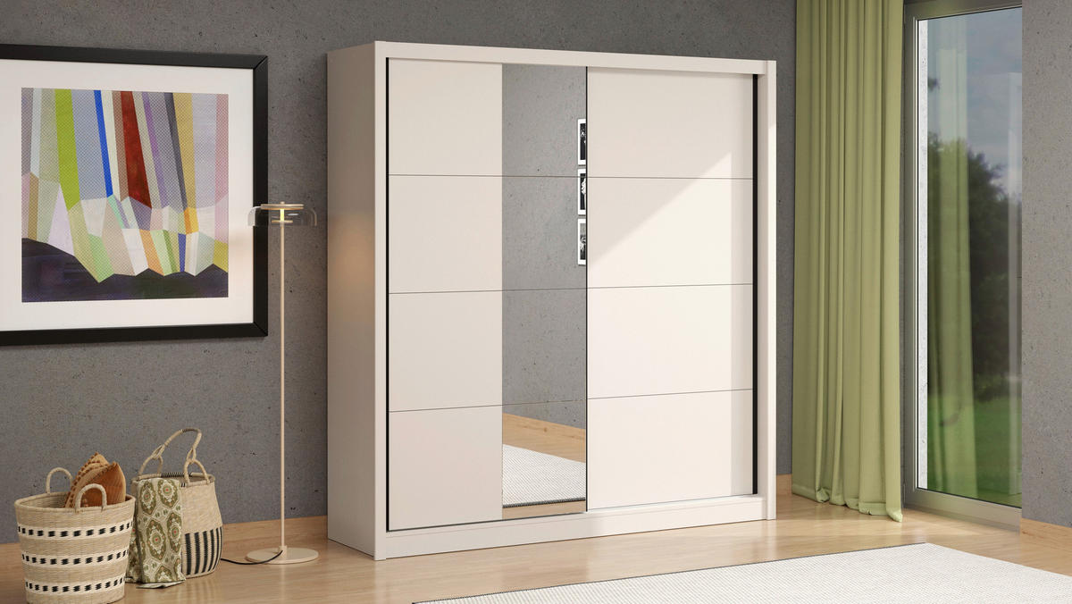 SCHIEBETÜRENSCHRANK 205/215,5/60 cm 2-türig Kaschmir  - Kaschmir/Schwarz, MODERN, Holzwerkstoff/Metall (205/215,5/60cm) - MID.YOU