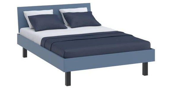 BETT 140/200 cm  in Blau  - Blau/Schwarz, Design, Holzwerkstoff/Metall (140/200cm) - Xora