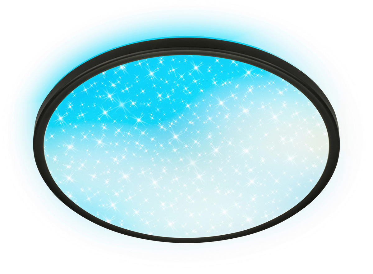 LED-DECKENLEUCHTE Aura Glow 37,5/4,5 cm   - Schwarz, KONVENTIONELL, Kunststoff (37,5/4,5cm) - Briloner