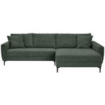 ECKSOFA Waldgrün Cord  - Waldgrün/Schwarz, Design, Textil/Metall (283/174cm) - Xora