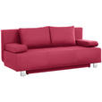 SCHLAFSOFA  in Webstoff Rot  - Chromfarben/Rot, Design, Textil/Metall (197/88/89cm) - Xora