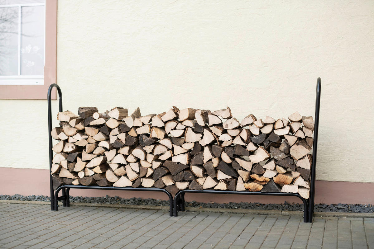 KAMINHOLZREGAL 25/118/244 cm  Metall  - Schwarz, Basics, Metall (25/118/244cm)