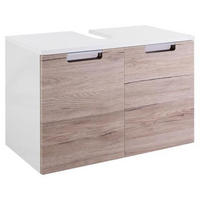 WASCHBECKENUNTERSCHRANK 65,0/46,5/35,0 cm  - Chromfarben/Eichefarben, MODERN, Holzwerkstoff/Metall (65,0/46,5/35,0cm) - MID.YOU