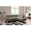 ECKSOFA Taupe Echtleder Lederlook  - Taupe/Chromfarben, Design, Leder/Textil (245/208cm) - Livetastic