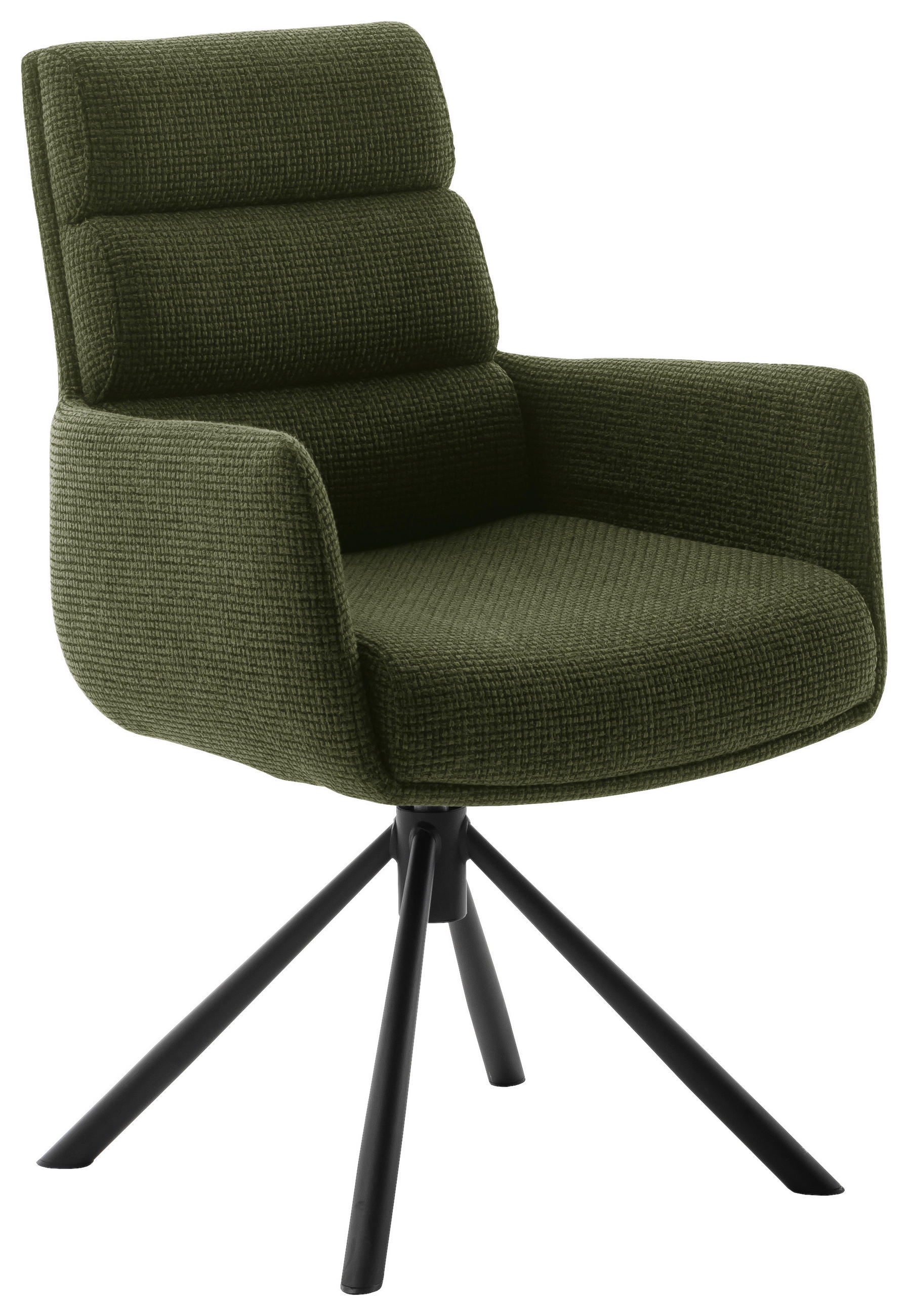 ARMLEHNSTUHL  in Stahl Webstoff  - Schwarz/Olivgrün, Design, Textil/Metall (61/90/64cm) - Dieter Knoll