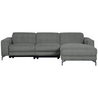 ECKSOFA Grau Webstoff  - Schwarz/Grau, Design, Textil/Metall (278/176cm) - Livetastic