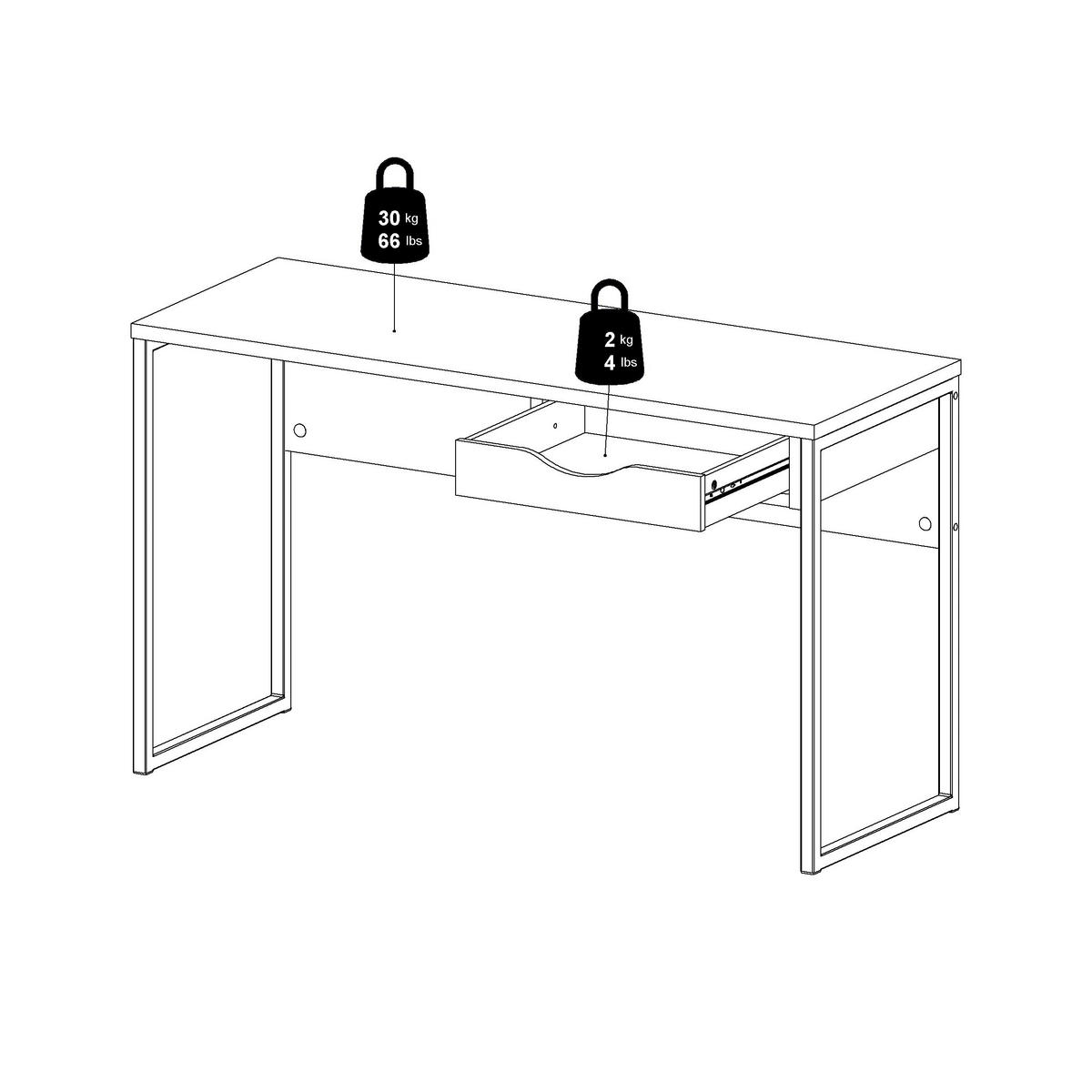 SCHREIBTISCH 110/48,4/76,8 cm  in Schwarz  - Schwarz, MODERN, Holzwerkstoff/Metall (110/48,4/76,8cm) - MID.YOU