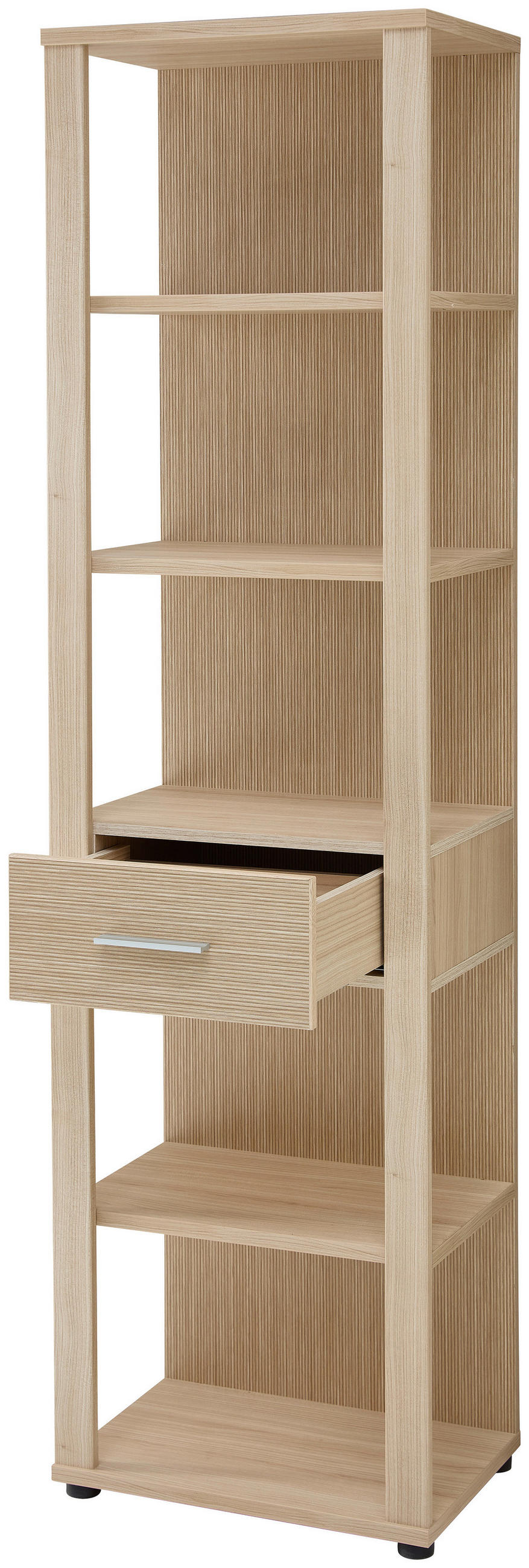 AKTENREGAL Eichefarben  - Chromfarben/Eichefarben, KONVENTIONELL, Holzwerkstoff/Metall (55/200/38cm) - Stylife