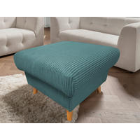 HOCKER Textil Petrol  - Petrol/Naturfarben, Design, Holz/Textil (61/43/61cm) - P & B