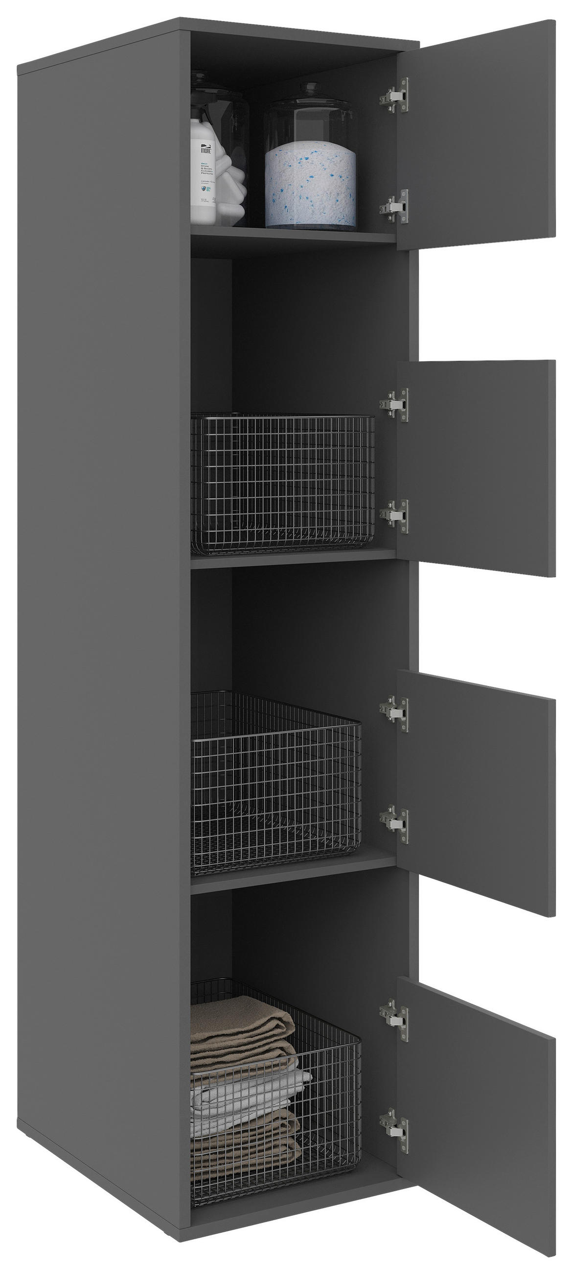 MEHRZWECKSCHRANK 50/210/67,5 cm  in Anthrazit  - Anthrazit, Basics, Holzwerkstoff (50/210/67,5cm) - Xora