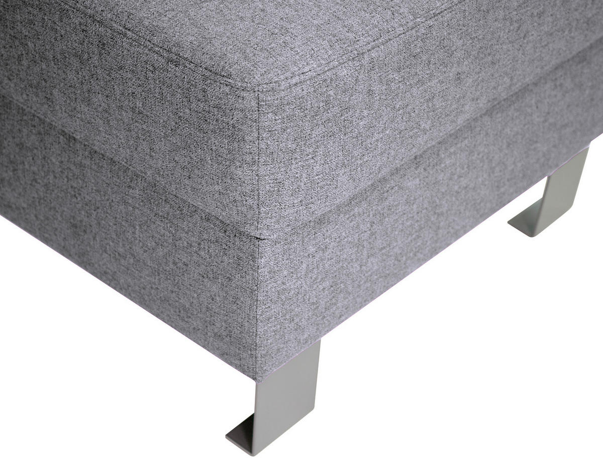 HOCKER Webstoff Hellgrau  - Silberfarben/Hellgrau, Design, Textil/Metall (62/41/62cm) - Xora