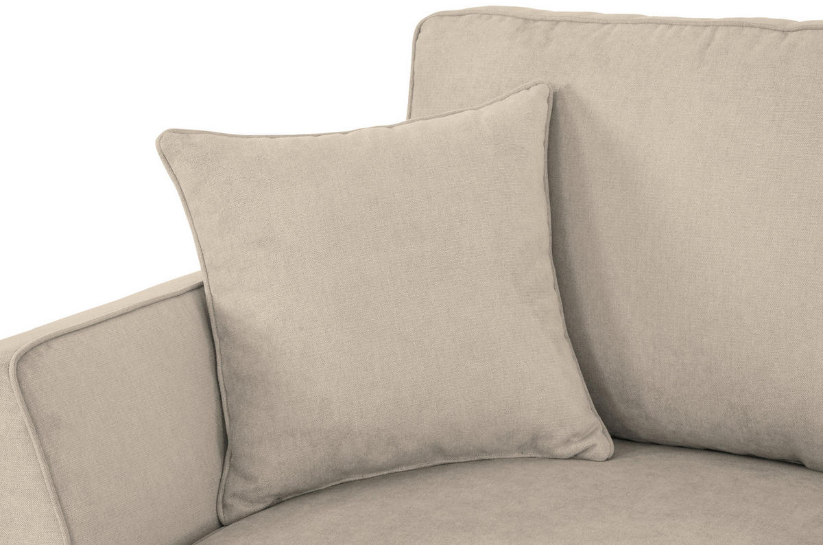 ECKSOFA in Velours Beige  - Beige/Schwarz, Konventionell, Holz/Textil (244/159cm) - Carryhome