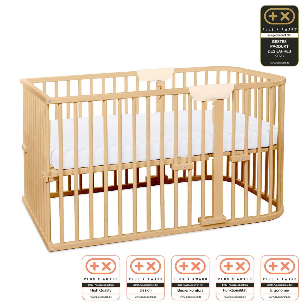 GITTERBETT  95/94/79 cm   - Buchefarben/Naturfarben, Basics, Holz (95/94/79cm) - Babybay